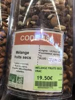 Mängden socker i Mélange fruits secs