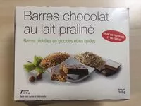 Mängden socker i Barre chocolat au lait praliné