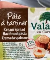 Mängden socker i Pâte à tartiner