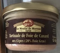Mängden socker i Tartinade de foie gras de canard aux cèpes