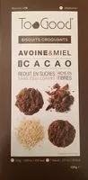 Mängden socker i Biscuits croquants cacao avoine et miel