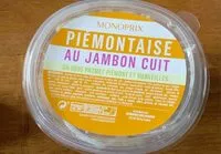 Mängden socker i Piémontaise jambon cuit
