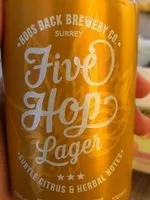 Mängden socker i Five hop lager beer