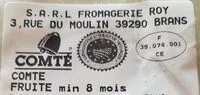 Mängden socker i Comté fruité
