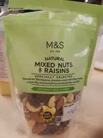 Mängden socker i Mixed nuts & raisins