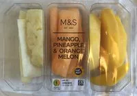 Mängden socker i Salade Fruit Mangue Pineapple Orange Melon