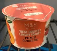 Mängden socker i West country luxury yogurt - Peach cobbler