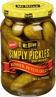 Mängden socker i Mt olive simply pickles kosher petite dills