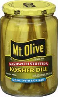 Mängden socker i Mt olive sandwich stuffers kosher dill with sea salt