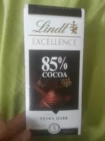 Mängden socker i Lindt Excellence 85% Cocoa Extra Dark