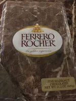 Mängden socker i Ferrero Rocher Fine Hazelnut Chocolates 21.2 Oz. Pack