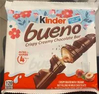 Mängden socker i Kinder bueno crispy cream chocolate bar