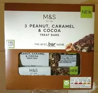 Mängden socker i Peanut, caramel & cocoa treat bars