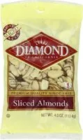 Mängden socker i Diamond sliced almonds