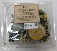 Mängden socker i Salade au Quinoa, Avocat et Noix du Brésil