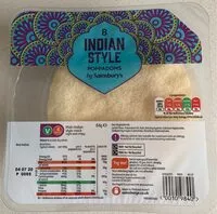 Mängden socker i Indian style poppadoms