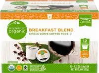 Mängden socker i Breakfast blend mild roast coffee single-serve pods