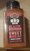 Mängden socker i Bbq rub blazin' bourbon naturally flavored sweet heat
