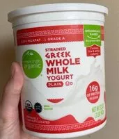 Mängden socker i Plain Strained Greek Whole Milk Yogurt