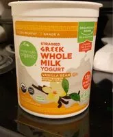 Mängden socker i Strained Greek Whole Milk Yogurt- Vanilla Bean