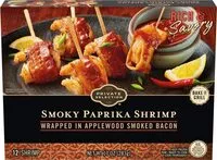Mängden socker i Applewood smoked bacon wrapped smoky paprika shrimp