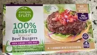Mängden socker i 100% grass fed natural beef burgers