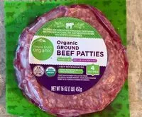 Mängden socker i Ground Organic Beef Patties
