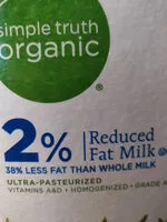 Mängden socker i 2% Reduced Fat Milk