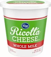 Mängden socker i Whole milk ricotta cheese