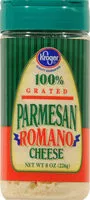 Mängden socker i Grated parmesan romano cheese