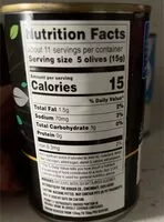 Mängden socker i Medium Pitted Ripe Olives