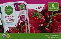 Mängden socker i A fruit punch flavored juice pouches