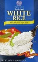 Mängden socker i Instant microwaveable white rice