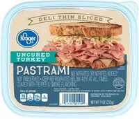 Mängden socker i Deli thin sliced uncured turkey pastrami lunch meat