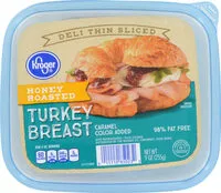 Mängden socker i Deli thin sliced honey roasted turkey breast lunch meat