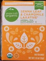 Mängden socker i Simple truth organic senna leaf chamomile laxative