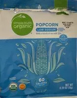 Mängden socker i Organic low sodium popcorn