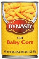 Mängden socker i Dynasty, cut baby corn