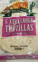 Mängden socker i 6 xtra large tortillas