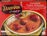 Mängden socker i Tandoor chef, chicken tikka masala with cumin-infused basmati rice