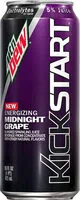 Mängden socker i Mountain Dew Kickstart Midnight Grape