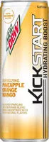 Mängden socker i Mountain dew kickstart pineapple orange mango