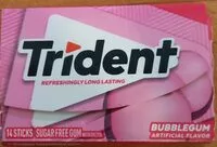 Mängden socker i Trident Bubblegum Single