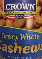 Mängden socker i Crown Fancy Whole Cashews