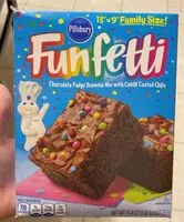 Mängden socker i Funfetti  chocolate fudge brownie mix with candy coated chips