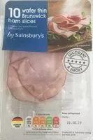 Mängden socker i Sainsbury’s Wafer Thin Brunswick Ham slices