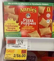Mängden socker i Annie's Uncured Pepperoni Pizza Poppers