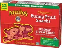 Mängden socker i Annies organic summer strawberry bunny fruit snacks