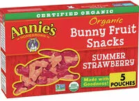 Mängden socker i Organic bunny fruit snacks Summer Strawberry