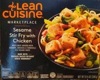 Mängden socker i Sesame stir fry with chicken white meat chicken with edamame, broccoli & vermicelli in a sesame sauce, sesame stir fry with chicken